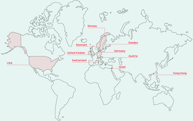 LOCATIONS OF THE PROSIEBENSAT.1 GROUP (world map)